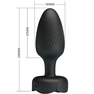 PRETTY LOVE - VARIAN PLUG ANALE CON LUCE LED NERO 10,8 CM